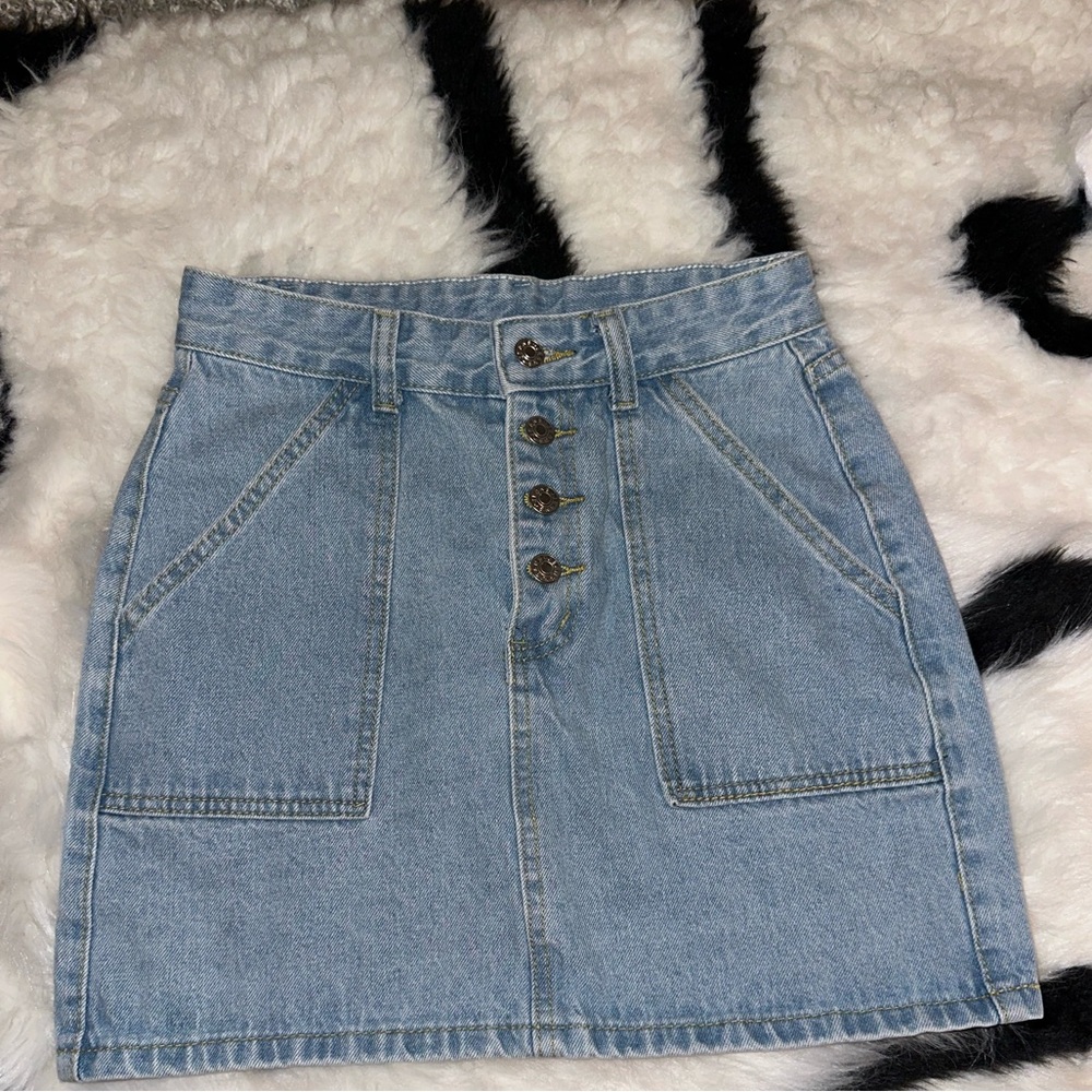 Denim Button-Front Women's Skirt